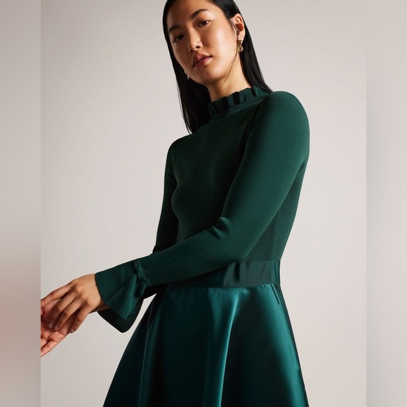 Ted Baker London Knitted Frill Full Skirt Dress - Picture 4 of 12